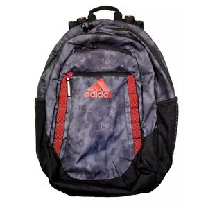 ADIDAS Red/Gray ATHLETIC BACKPACK Soccer Track Gym Gear Bag Travel Hike Skate
